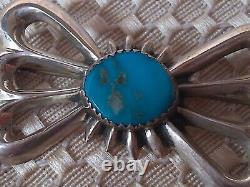 Vintage Navajo Sterling Silver 925 Wilfred B. Henry Turquoise Butterfly Brooch