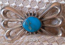 Vintage Navajo Sterling Silver 925 Wilfred B. Henry Turquoise Butterfly Brooch