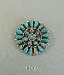 Vintage Navajo Sterling Silver And Turquoise Pin