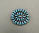 Vintage Navajo Sterling Silver And Turquoise Pin Signed Hb