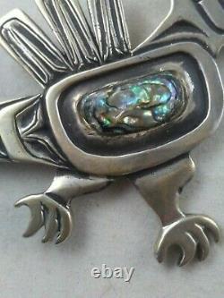 Vintage Navajo Sterling Silver Bird Brooch 925 SIGNED CRW or ORW #17/500 17g
