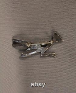 Vintage Navajo Sterling Silver Cast Road Runner Pin