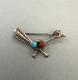 Vintage Navajo Sterling Silver Coral And Turquoise Pin