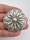 Vintage Navajo Sterling Silver Deep Stamped Concho Round Pin Brooch 2 19.3g
