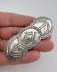 Vintage Navajo Sterling Silver Deep Stamped Long Concho Pin Brooch 3