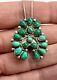 Vintage Navajo Sterling Silver Green Turquoise Cluster Naja Pendant Pin Necklace