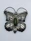 Vintage Navajo Sterling Silver Green Turquoise Extra Large Butterfly Pin Pendant