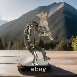 Vintage Navajo Sterling Silver Kokopelli Flute Player Pin Brooch