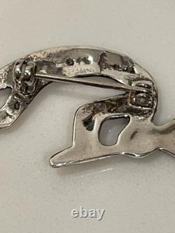 Vintage Navajo Sterling Silver Kokopelli Flute Player Pin Brooch