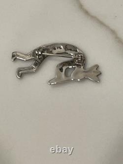 Vintage Navajo Sterling Silver Kokopelli Flute Player Pin Brooch