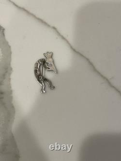 Vintage Navajo Sterling Silver Kokopelli Flute Player Pin Brooch