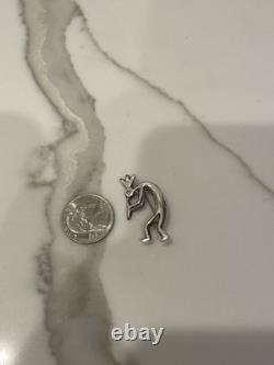 Vintage Navajo Sterling Silver Kokopelli Flute Player Pin Brooch