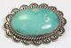 Vintage Navajo Sterling Silver Large Old Pawn Turquoise Concho Brooch Pin 20g