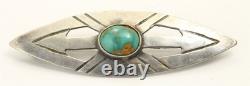 Vintage Navajo Sterling Silver Old Pawn Stamped Turquoise Arrow Brooch Pin Vintage Navajo Sterling Silver Old Pawn Stamped Turquoise Arrow Brooch Pin