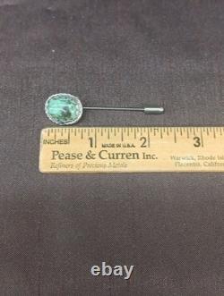 Vintage Navajo Sterling Silver Oval Turquoise Hat Lapel Stick Pin