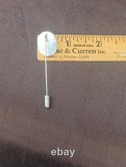 Vintage Navajo Sterling Silver Oval Turquoise Hat Lapel Stick Pin