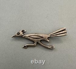 Vintage Navajo Sterling Silver Road Runner Pin