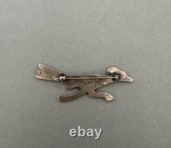 Vintage Navajo Sterling Silver Road Runner Pin