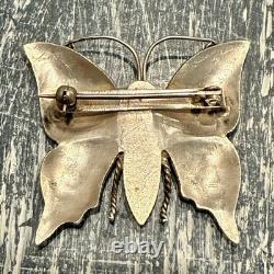 Vintage Navajo Sterling Silver Stamped Pin Brooch 925