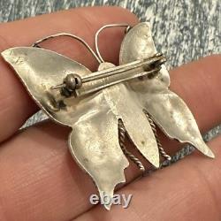 Vintage Navajo Sterling Silver Stamped Pin Brooch 925