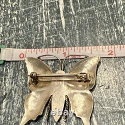 Vintage Navajo Sterling Silver Stamped Pin Brooch 925