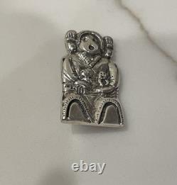 Vintage Navajo Sterling Silver Storyteller Brooch Pin