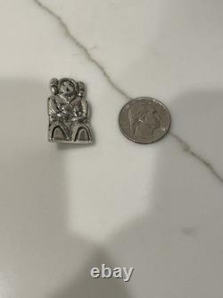 Vintage Navajo Sterling Silver Storyteller Brooch Pin