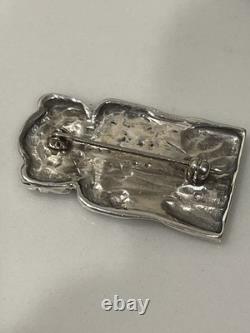 Vintage Navajo Sterling Silver Storyteller Brooch Pin