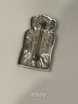 Vintage Navajo Sterling Silver Storyteller Brooch Pin