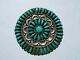 Vintage Navajo Sterling Silver Turquoise Brooch/ Pin. 56 Stones. Dead Pawn