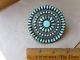 Vintage Navajo Sterling Silver Turquoise Cluster. 3 1/4 Across. Signed. T. B. J