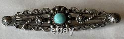 Vintage Navajo Sterling Silver Turquoise Pin