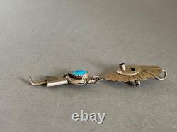 Vintage Navajo Sterling Silver w Turquoise Sunface Kachina Pendant/Brooch