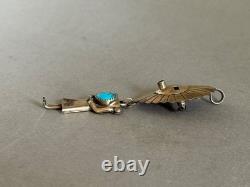 Vintage Navajo Sterling Silver w Turquoise Sunface Kachina Pendant/Brooch
