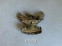 Vintage Navajo Sterling Silver with Turquoise, Coral and Malachite Phoenix Pin