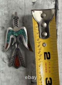 Vintage Navajo TOMMY SINGER STERLING SILVER PEYOTE BIRD Brooch Pin