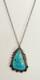 Vintage Navajo Turquoise Sterling Pendant & Chain 20