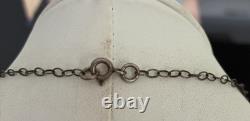 Vintage Navajo Turquoise Sterling Pendant & Chain 20