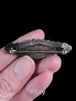 Vintage Navajo Turquoise Sterling Silver Brooch Pin