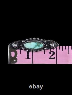 Vintage Navajo Turquoise Sterling Silver Brooch Pin
