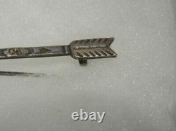 Vintage Navajo Whirling Log Arrow Stamped Sterling Silver Hat/ Brooch Pin