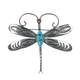 Vintage Navajo Sterling And Turquoise Dragonfly Pin