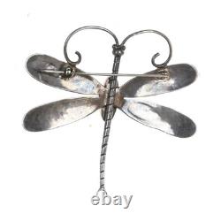 Vintage Navajo sterling and turquoise dragonfly pin