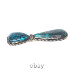 Vintage Navajo sterling silver High grade spiderweb turquoise pin/brooch