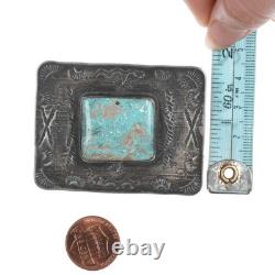 Vintage Navajo sterling silver and turquoise pin with arrow and snake stampings