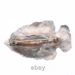 Vintage Navajo sterling silver deep stamped arrowhead pin/brooch