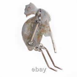 Vintage Navajo sterling silver high grade turquoise Kokopelli pendant/pin