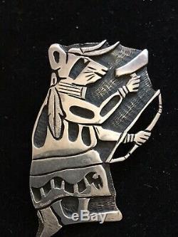Vintage Old Pawn HOPI Native American Sterling Raccoon Pin/Pendant