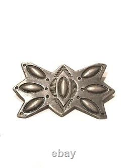 Vintage Old Pawn Native American Stamped Silver Pin Brooch