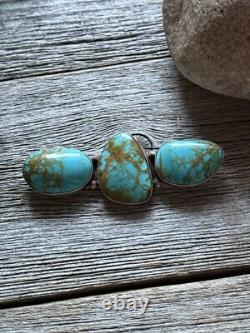 Vintage Old Pawn Native American Sterling Silver Turquoise Pin Pendant Signed P